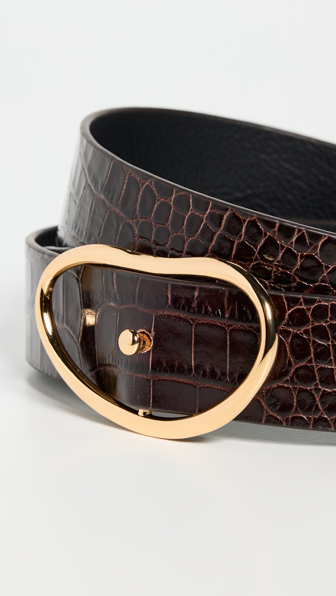 Wide Georgia Belt In Brown Croc Brown