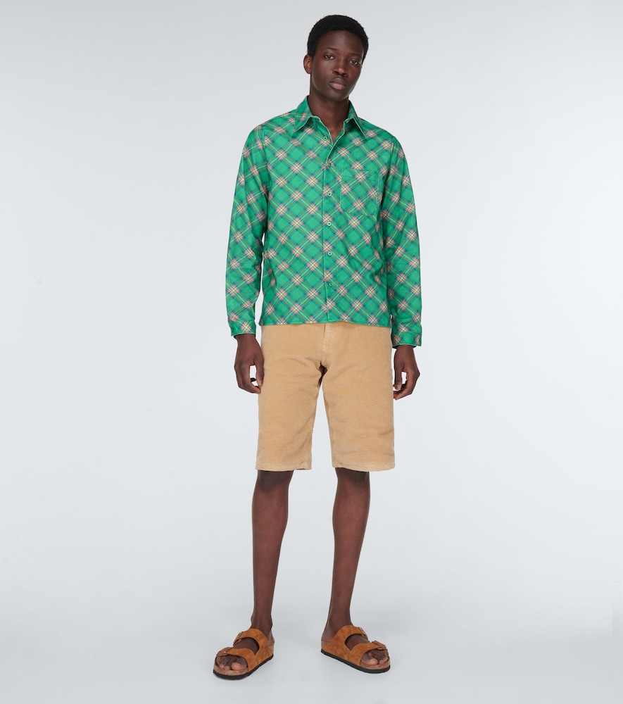 Checked cotton corduroy shirt