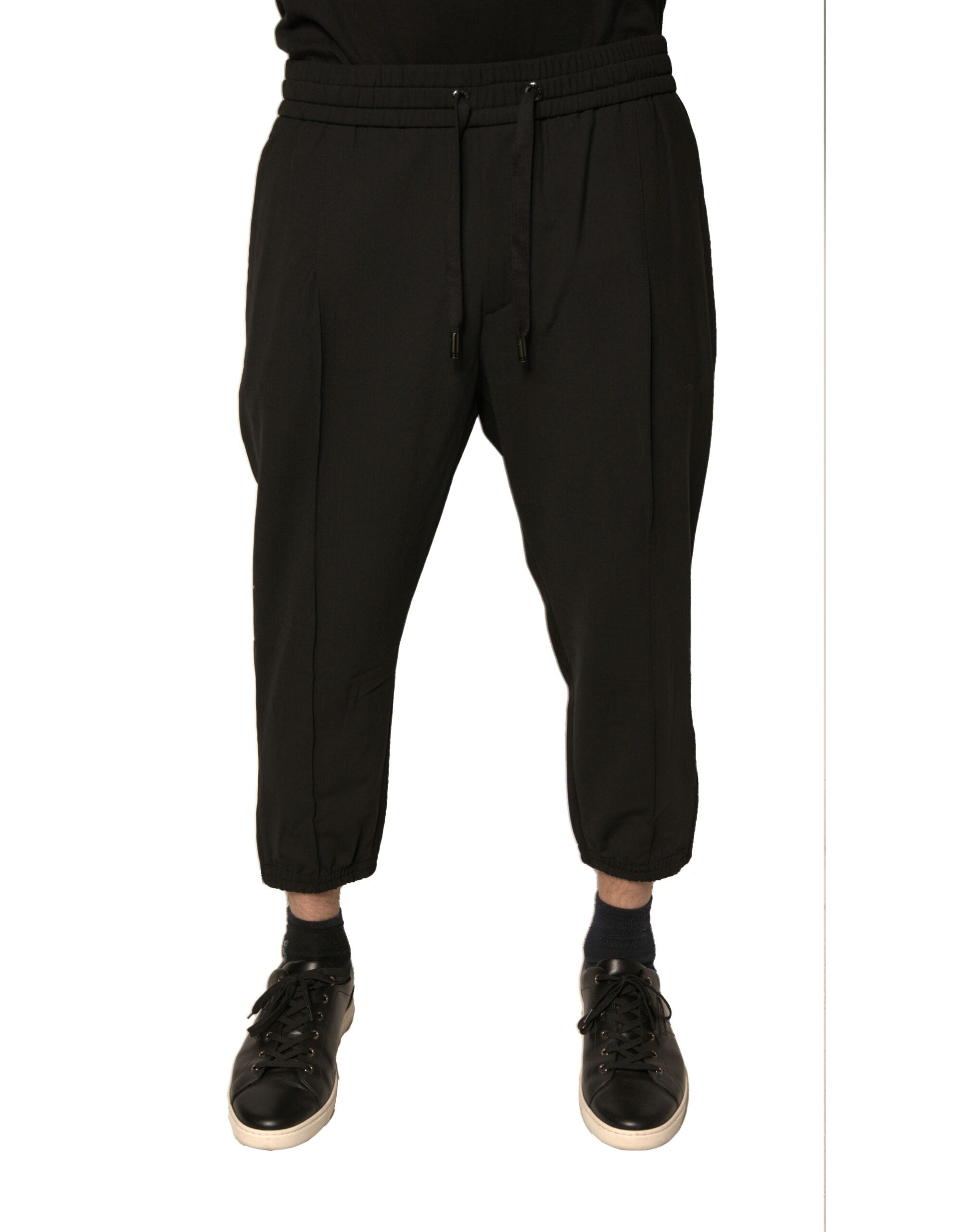 Wool Blend Joggers — Black