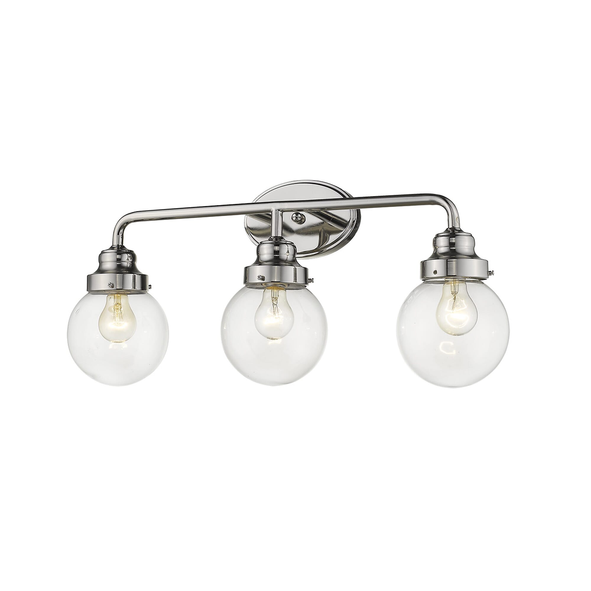 Polished Nickel Three Light Vanity from the Portsmith Collection