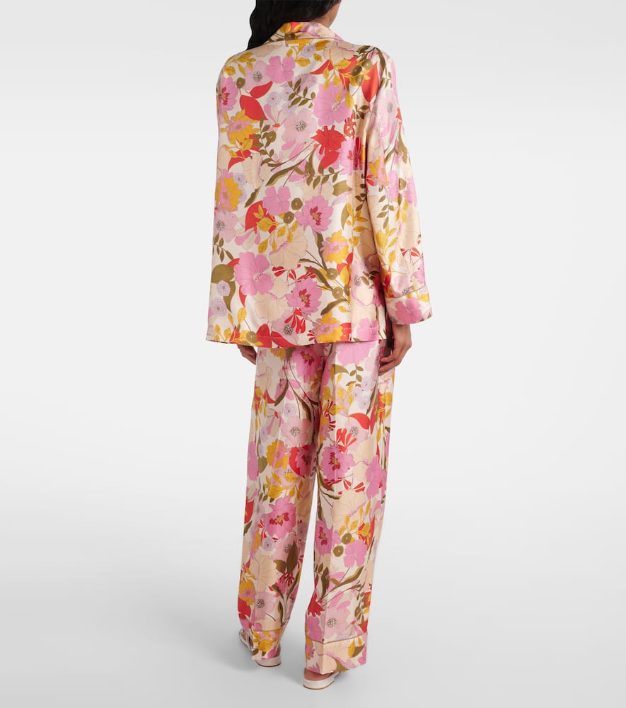 Alan floral silk satin shirt