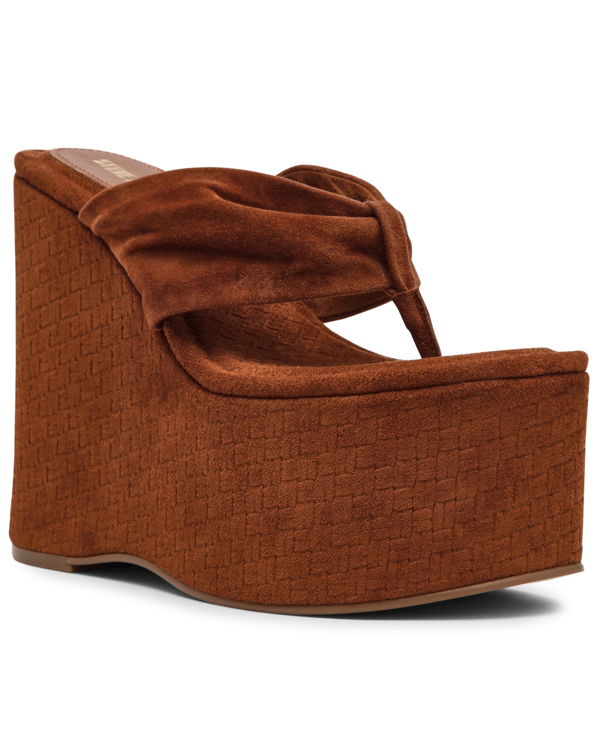 Women's Saucy High-Platform Wedge Heel Sandals - Chestnut Suede
