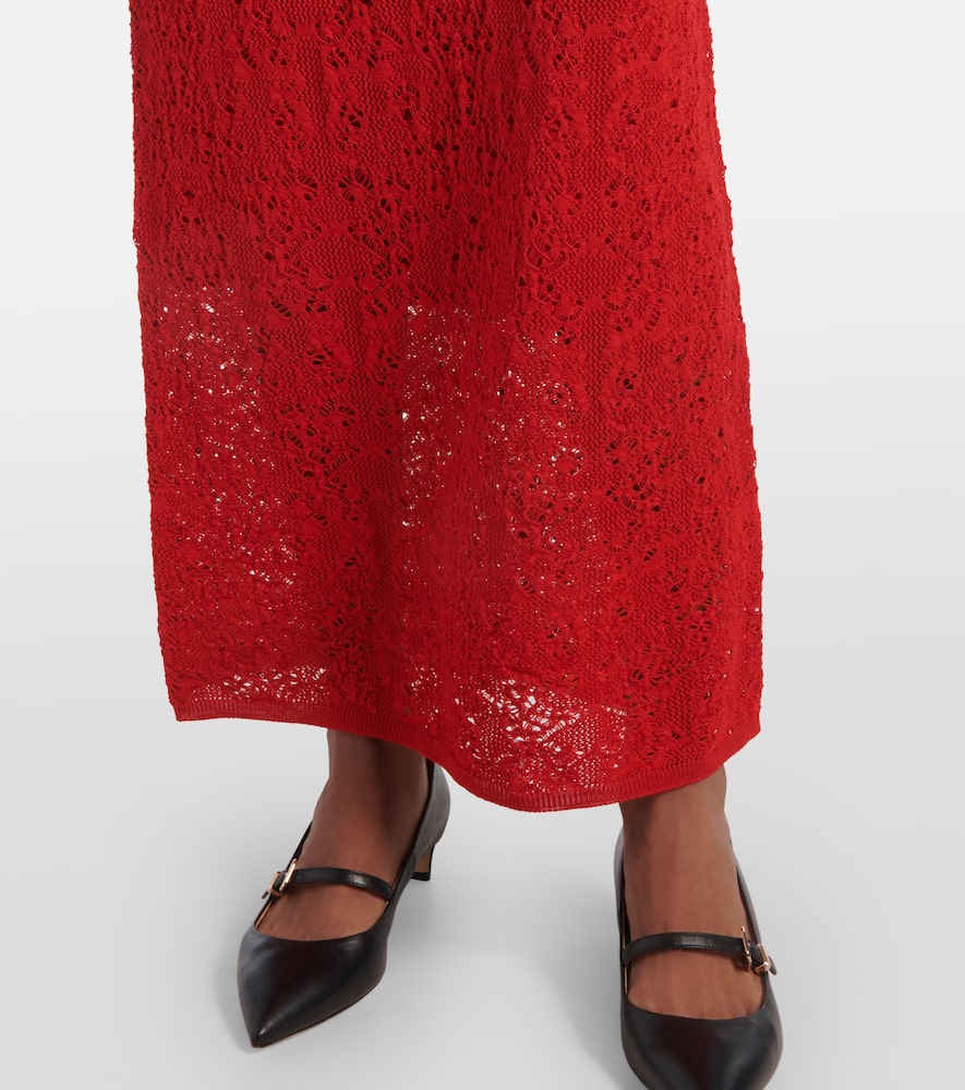 Lethe pointelle wool and silk maxi dress
