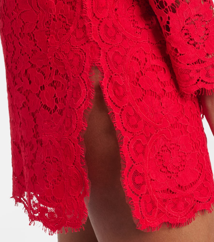 Cotton-blend lace minidress