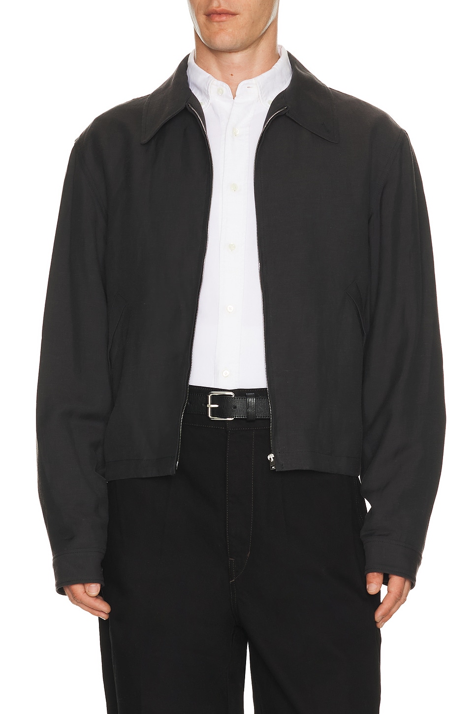 Lemaire Short Blouson in Ash Black - Black. 50 also