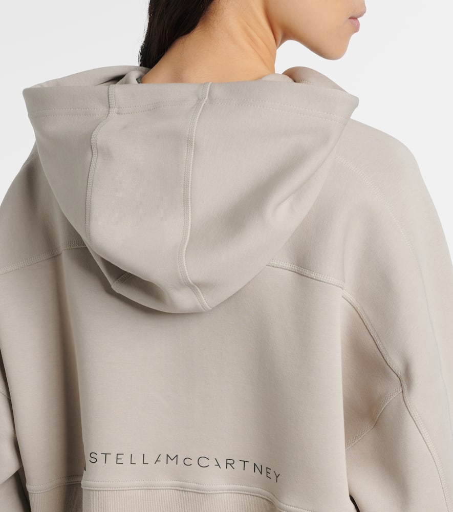 Logo cotton-blend jersey hoodie