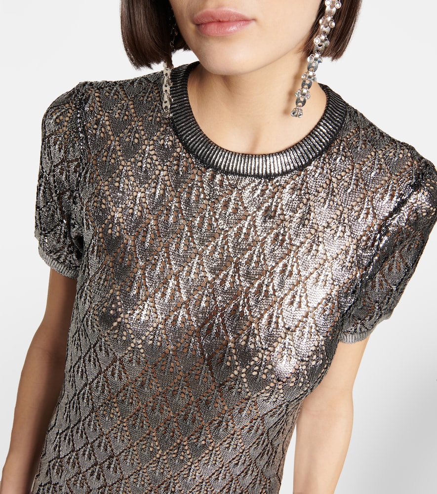 Metallic knit maxi dress