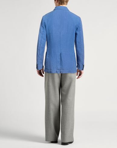 Man Blazer Azure Size M Linen