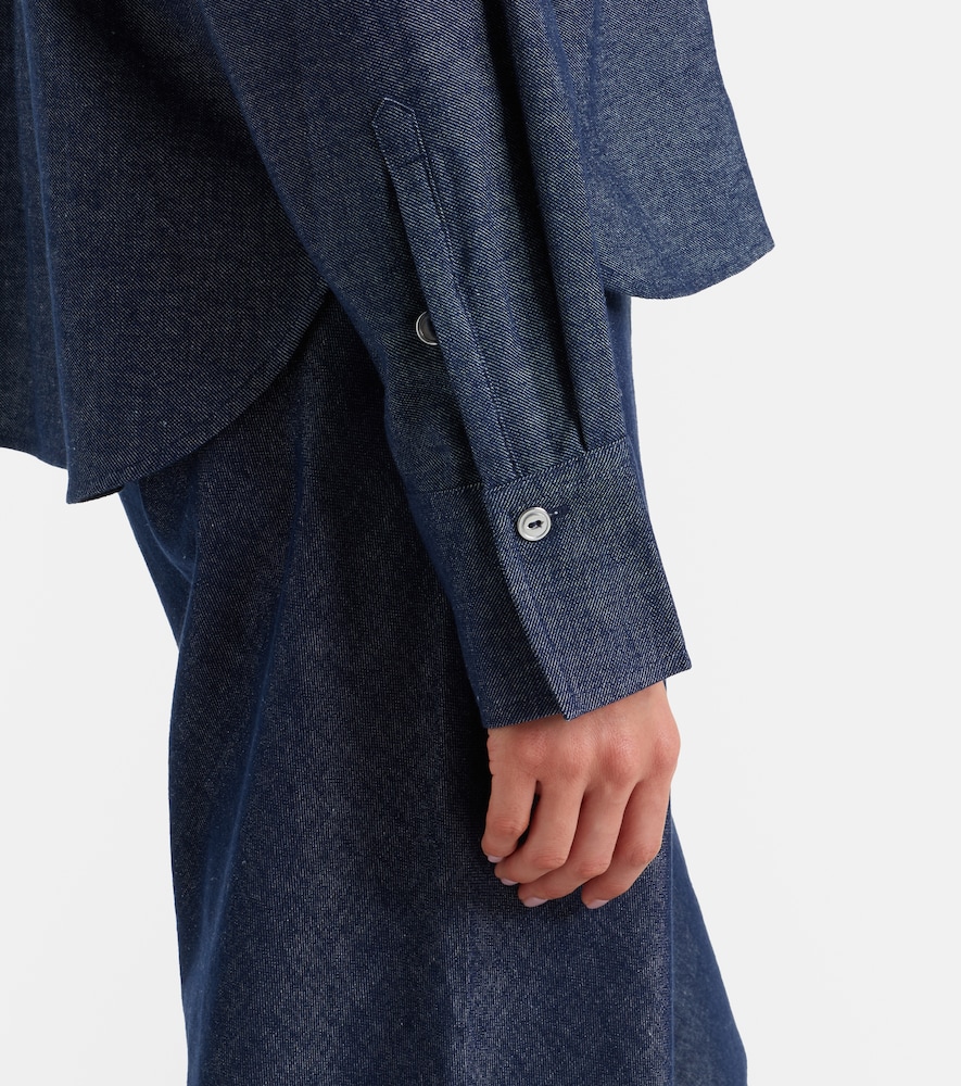 Cotton and linen chambray shirt