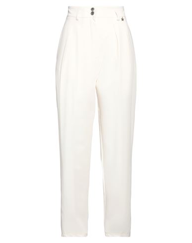 Souvenir Woman Pants Ivory Size M Polyester, Viscose, Elastane