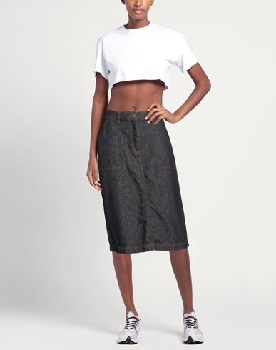 Niū Woman Denim skirt Black Size M Cotton, Elastane