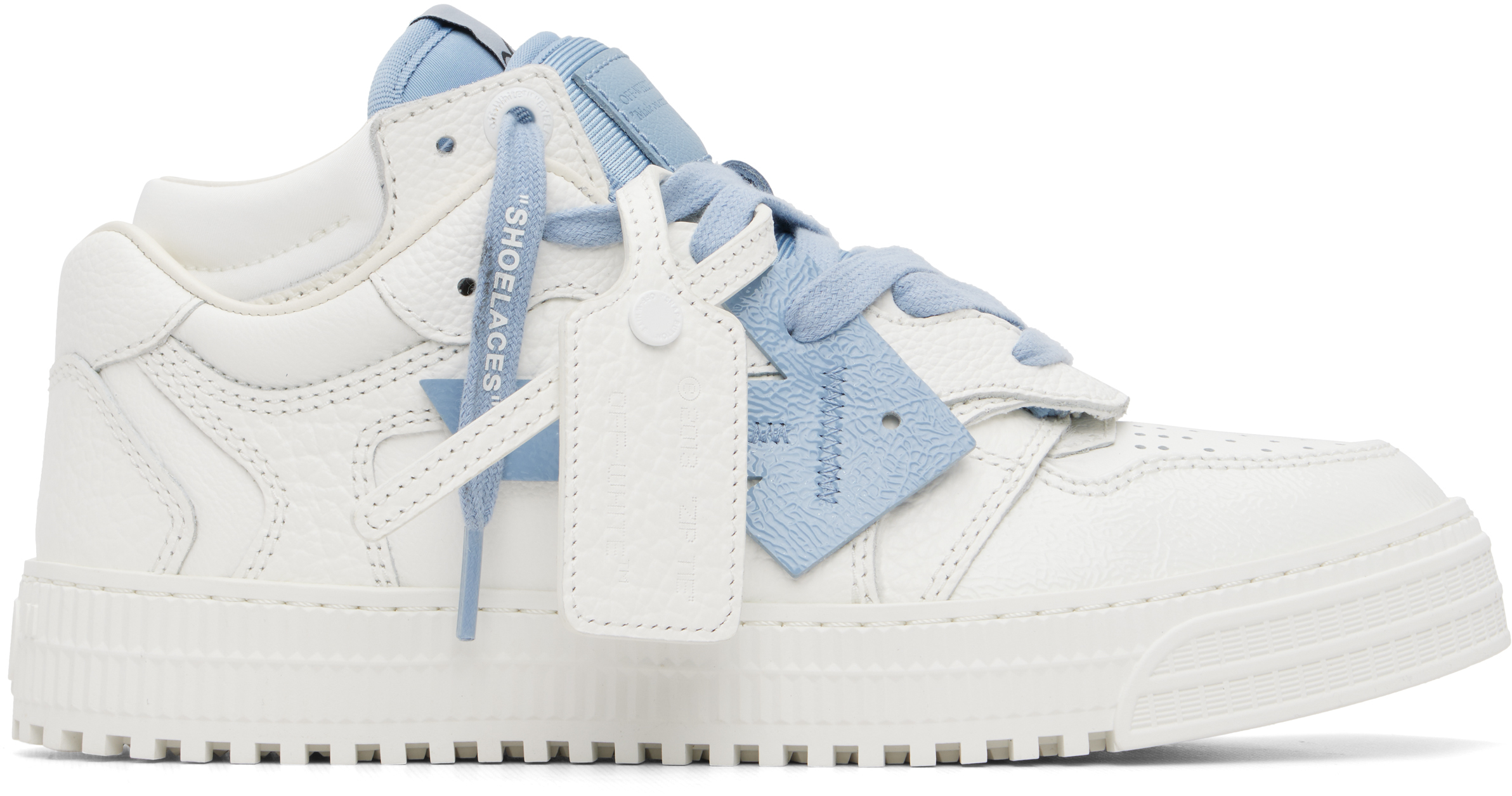 White & Blue 3.0 Floating Arrow Sneakers