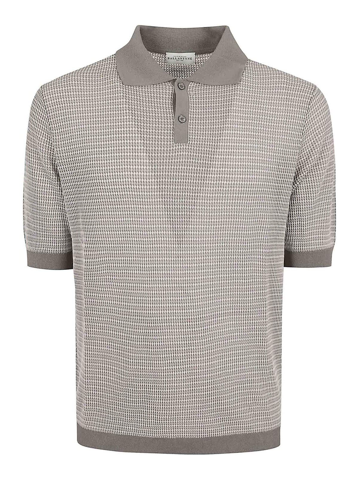 SHORT SLEEVE POLO Grey Cotton Sleeves - Men