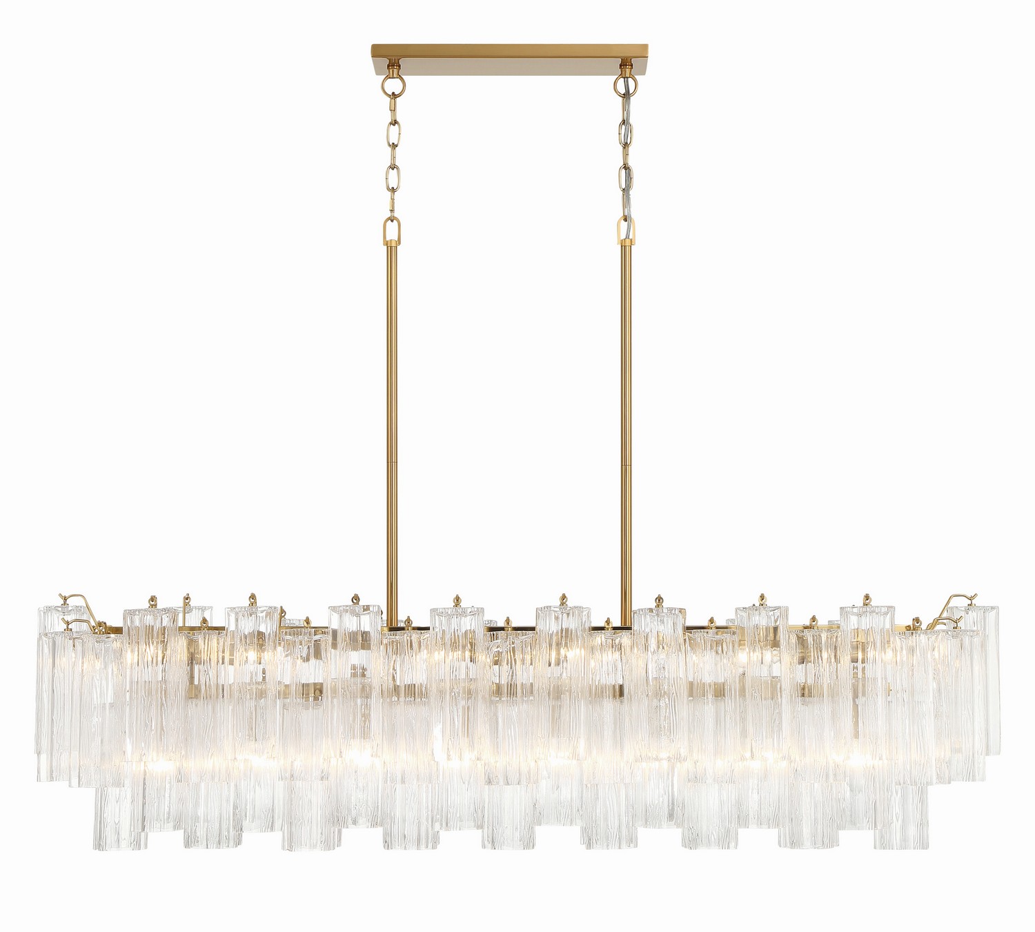 Aged Brass 14 Light Chandelier from the Addis Collection