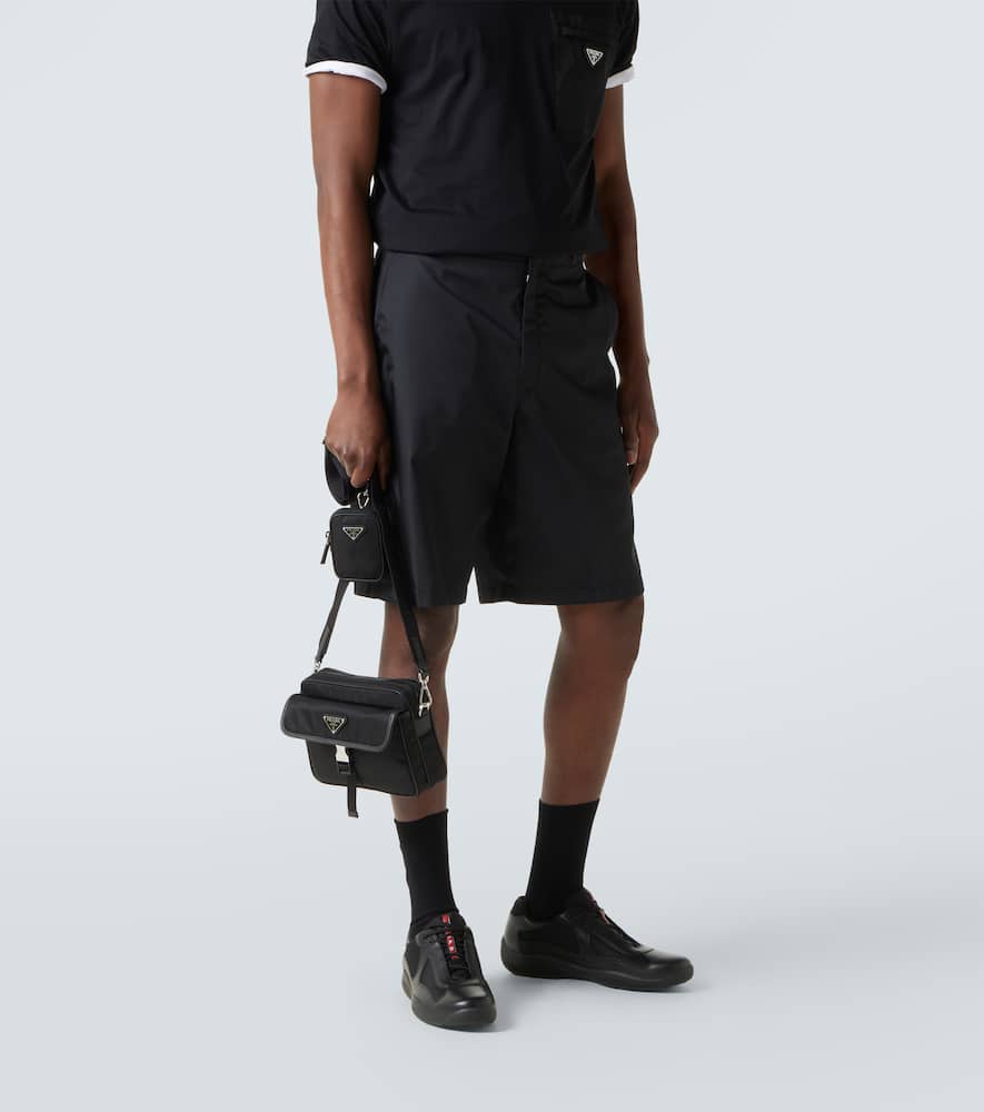 Re-Nylon leather-trimmed shoulder bag