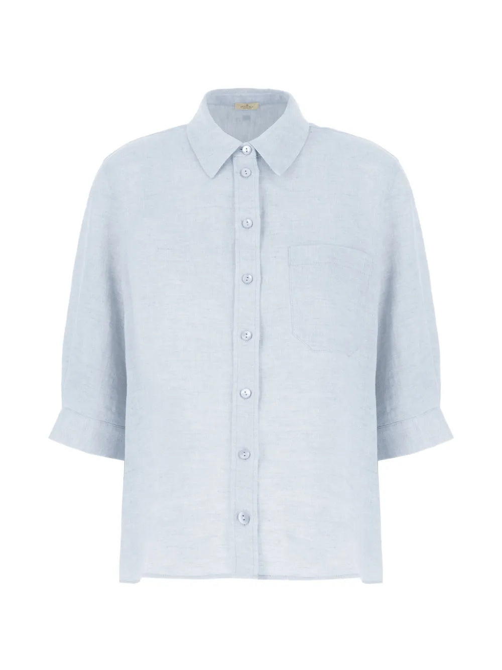 Slub Linen Button-Up Shirt — Light Blue