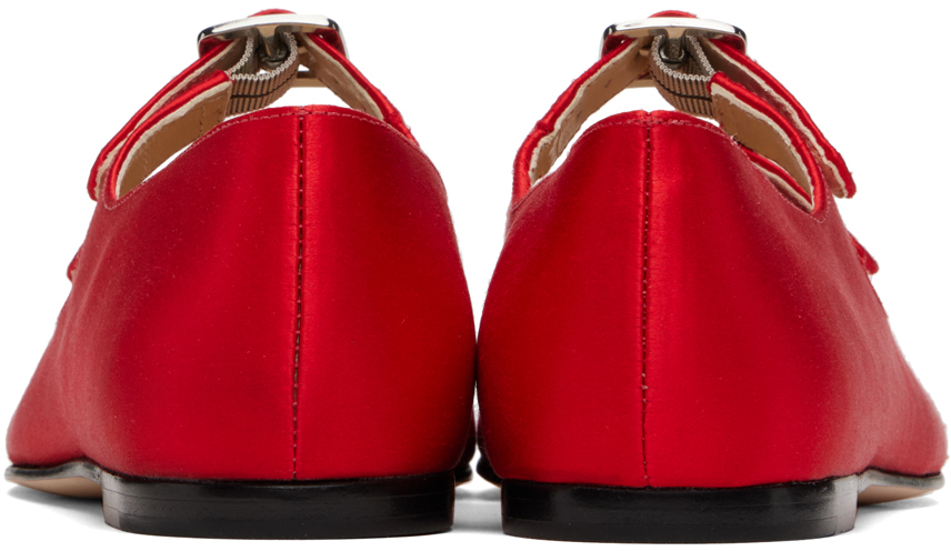 Sandy Liang SSENSE Exclusive Red MJ Double Strap Ballerina Flats