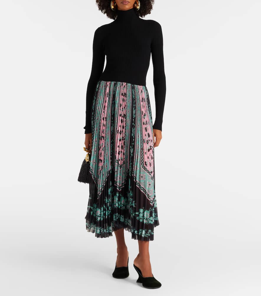 Moondance plissé satin midi dress