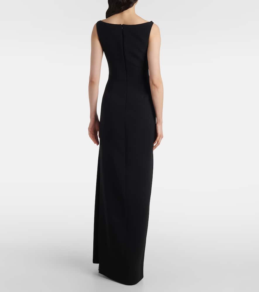 Crystal-embellished cady gown