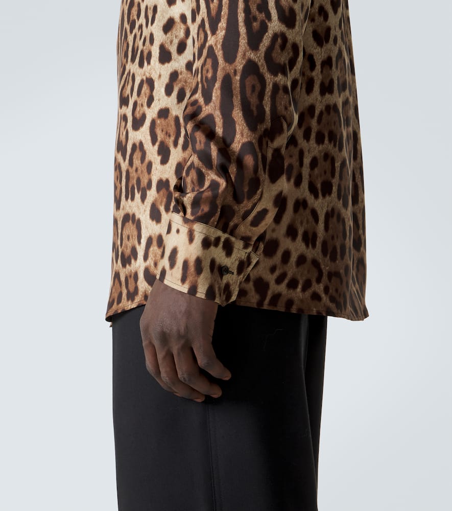 Leopard-print silk shirt