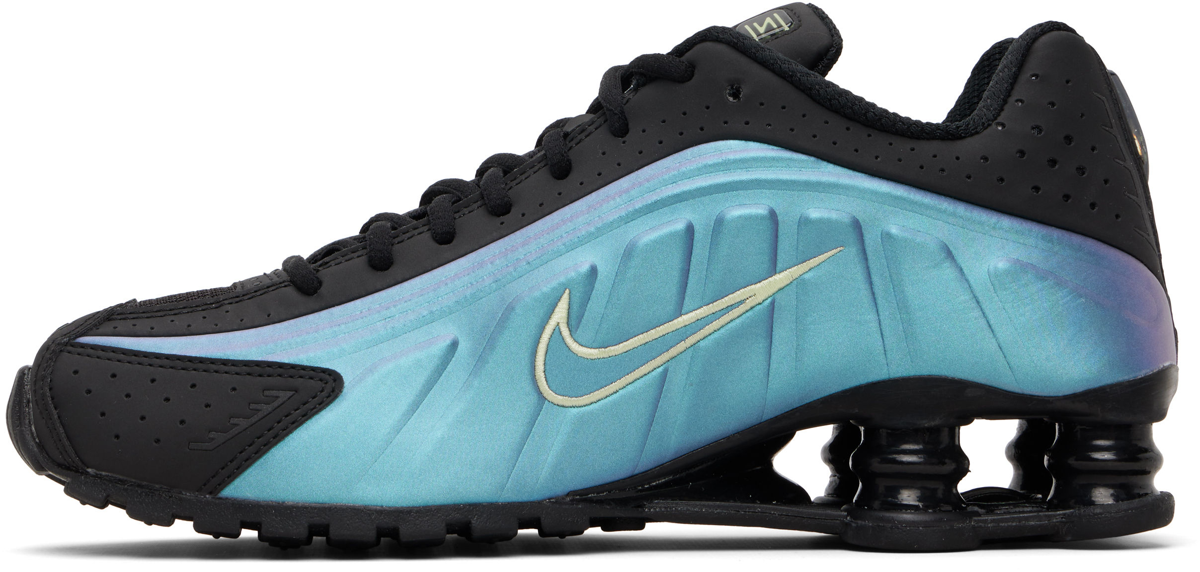 Black & Blue Shox R4 Sneakers