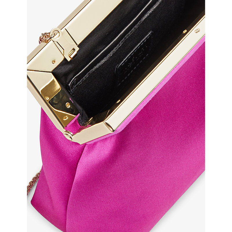 Womens Pur-magenta Connie Satin Clutch bag 