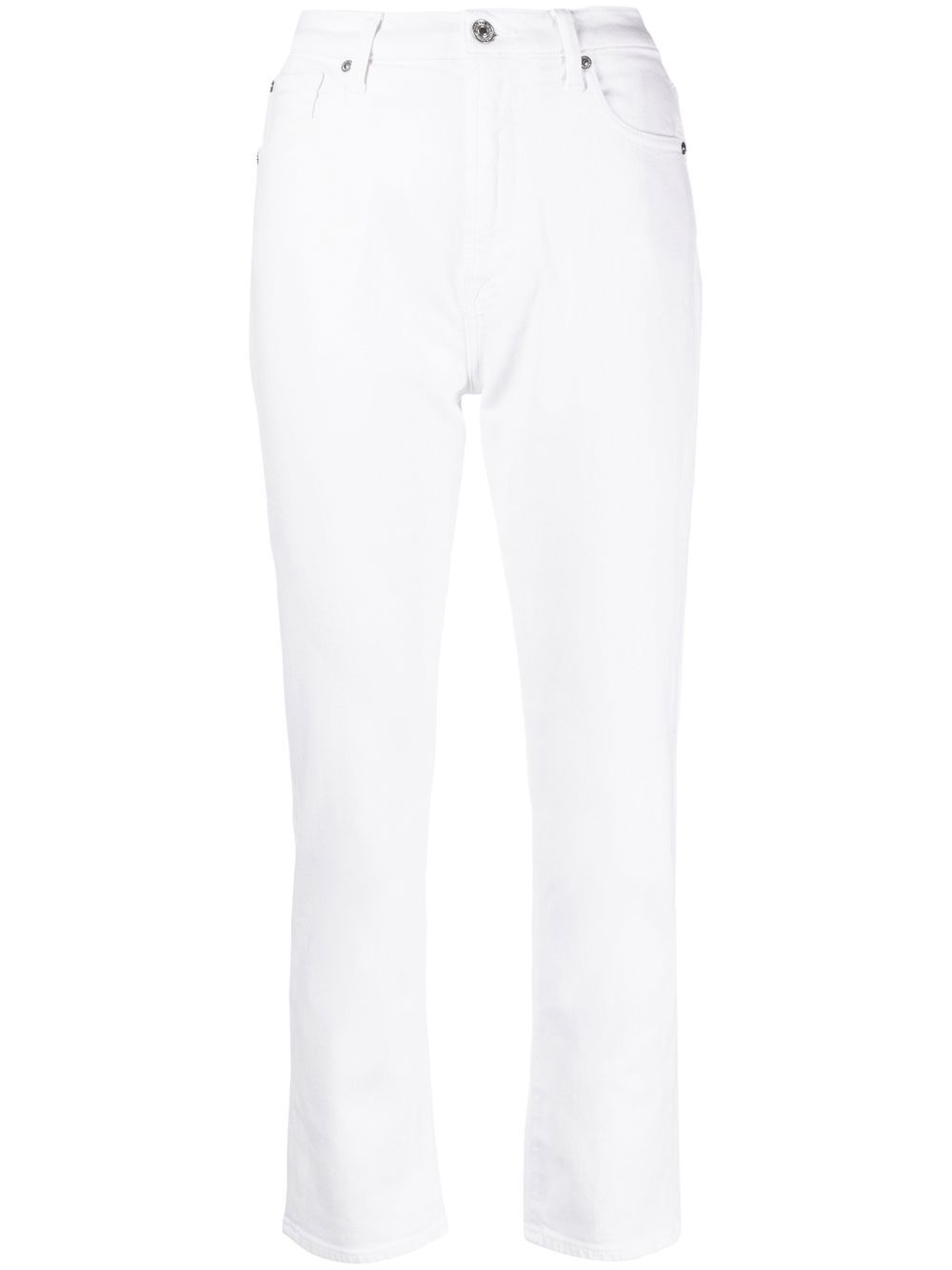 Cropped slim-fit jeans - White