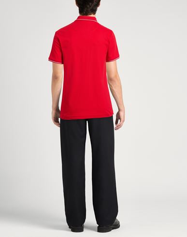 Man Polo shirt Red Size L Cotton, Elastane