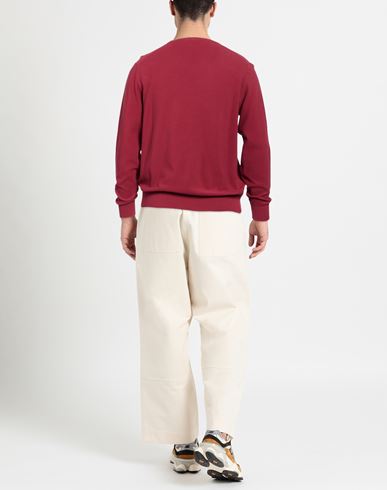 Man Sweater Burgundy Size 42 Cotton