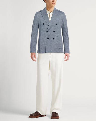 Man Blazer Blue Size 38 Cotton, Elastane
