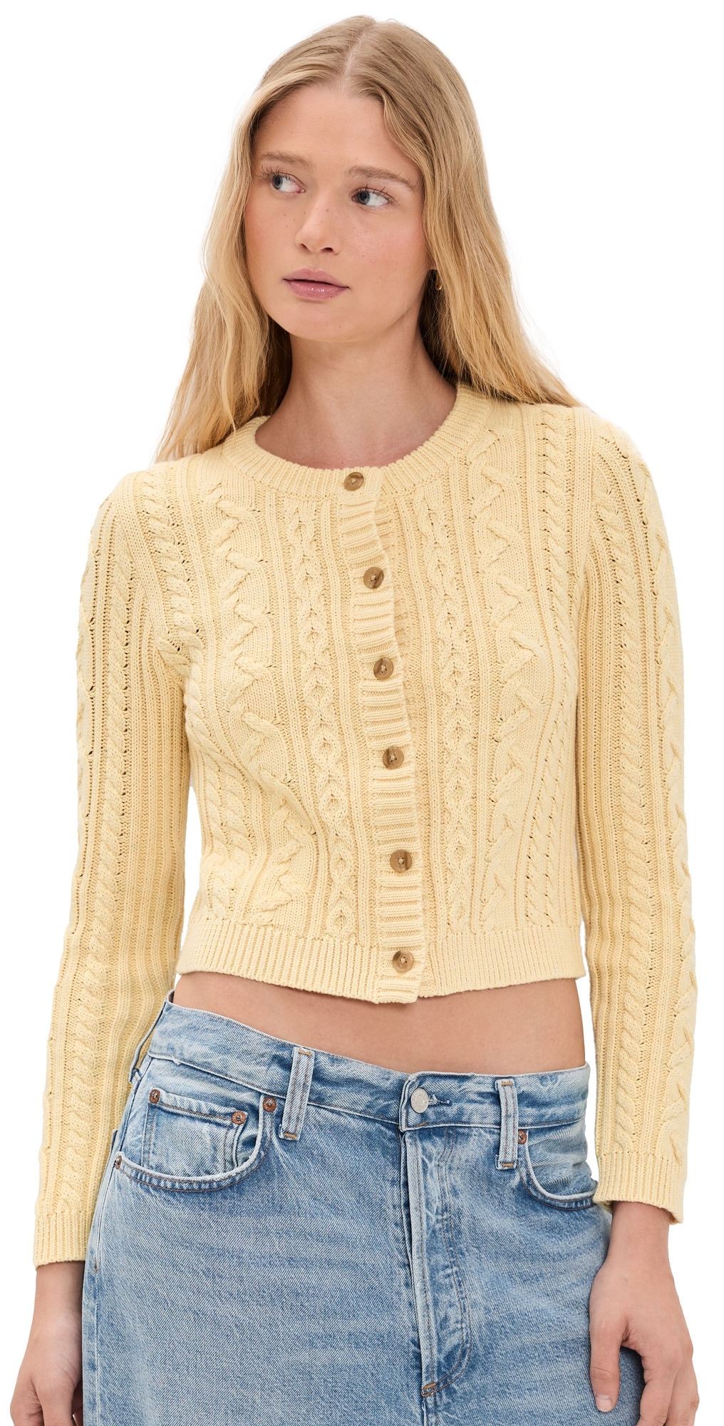 Riley Cardigan Washed Yellow