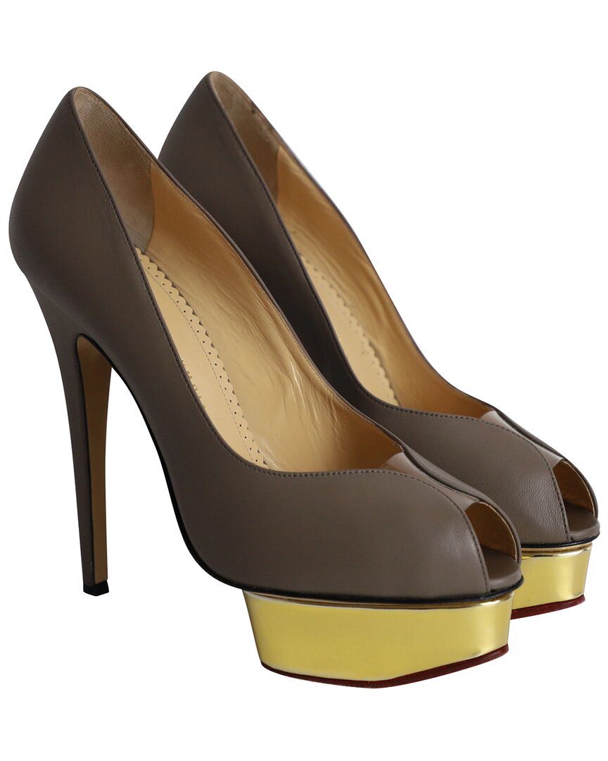 Women's Leather Peep-Toe Platform Pump (Authentic Pre-Loved)