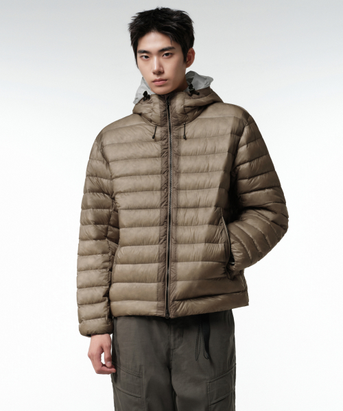 Sheer Hooded Light Down Jacket