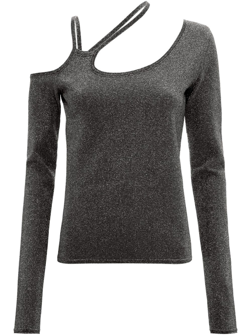 Cut-out metallic asymmetric top - Grey