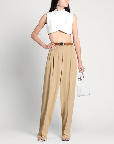 Woman Pants Sand Size 2 Viscose, Cotton