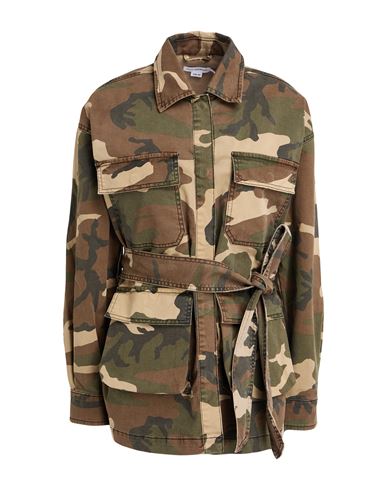 Woman Jacket Military green Size XXS Cotton, Recycled cotton, Elastane