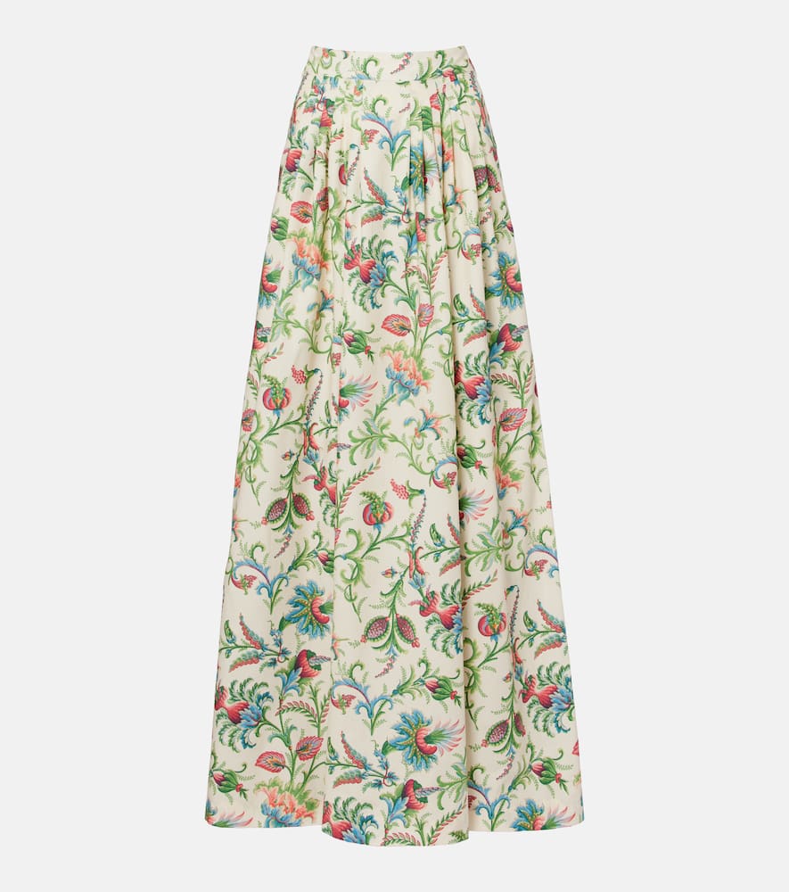 Floral cotton maxi skirt