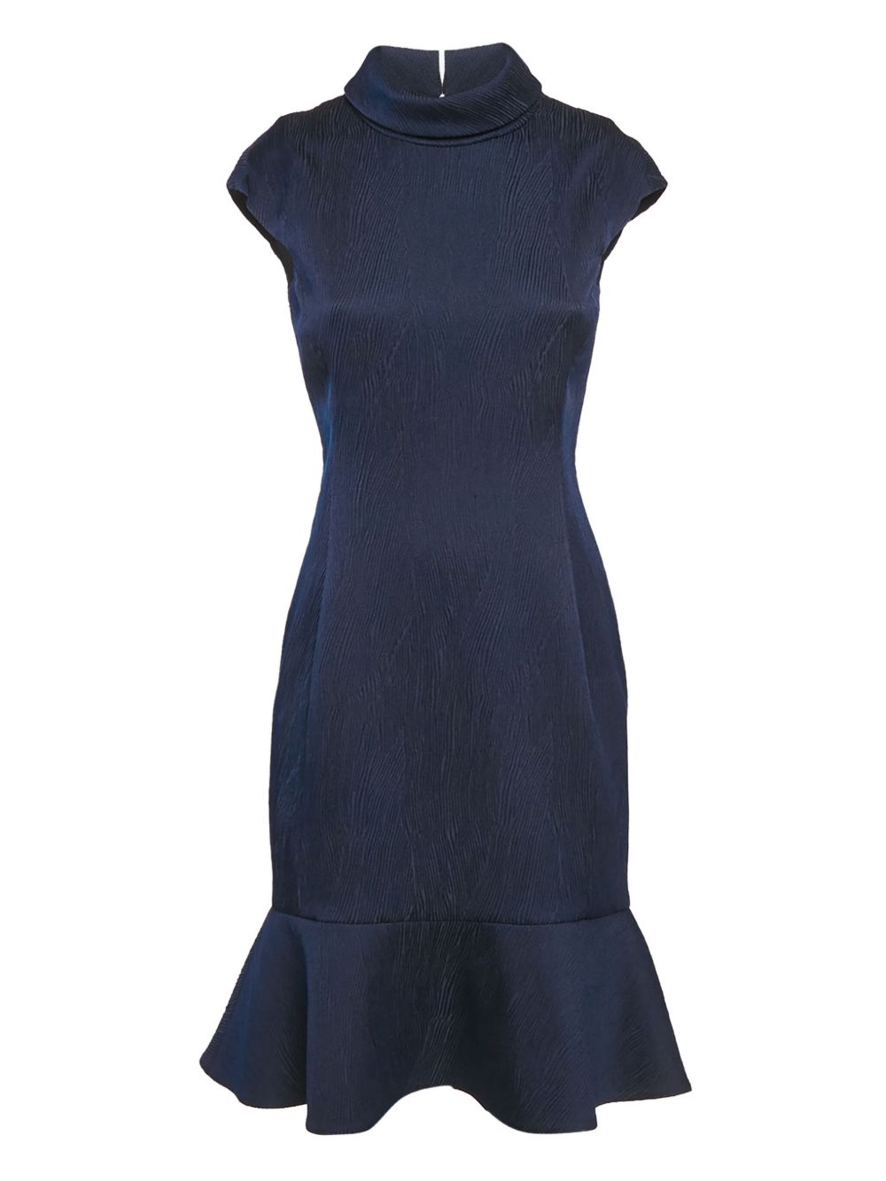 Mock-neck peplum dress - Blue
