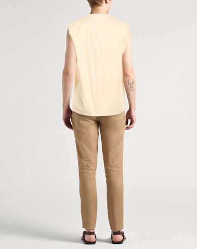 Man Shirt Pastel yellow Size 38 Cotton, Polyester