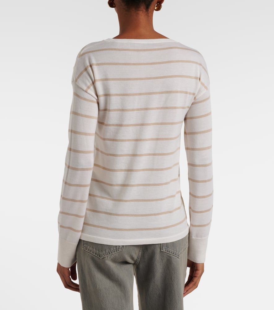 Striped cashmere and silk sweater