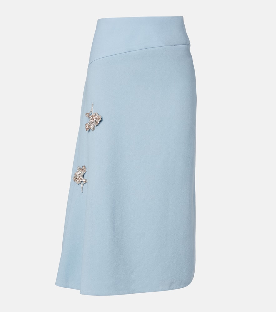 Virgin wool midi skirt