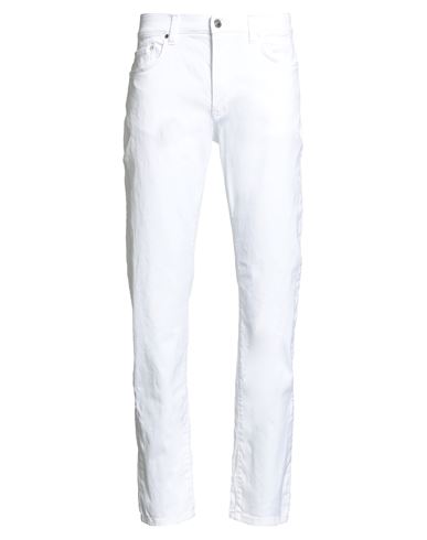 Man Jeans White Size 29 Cotton, Elastane