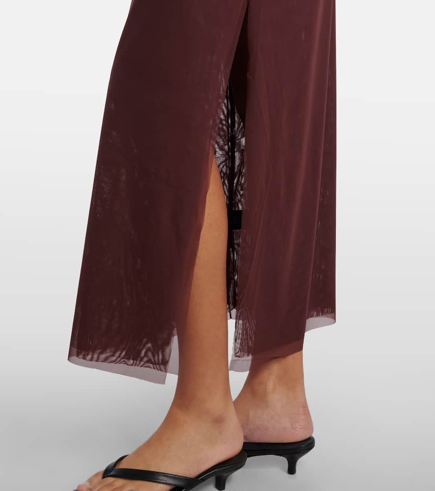 High-rise jersey midi skirt