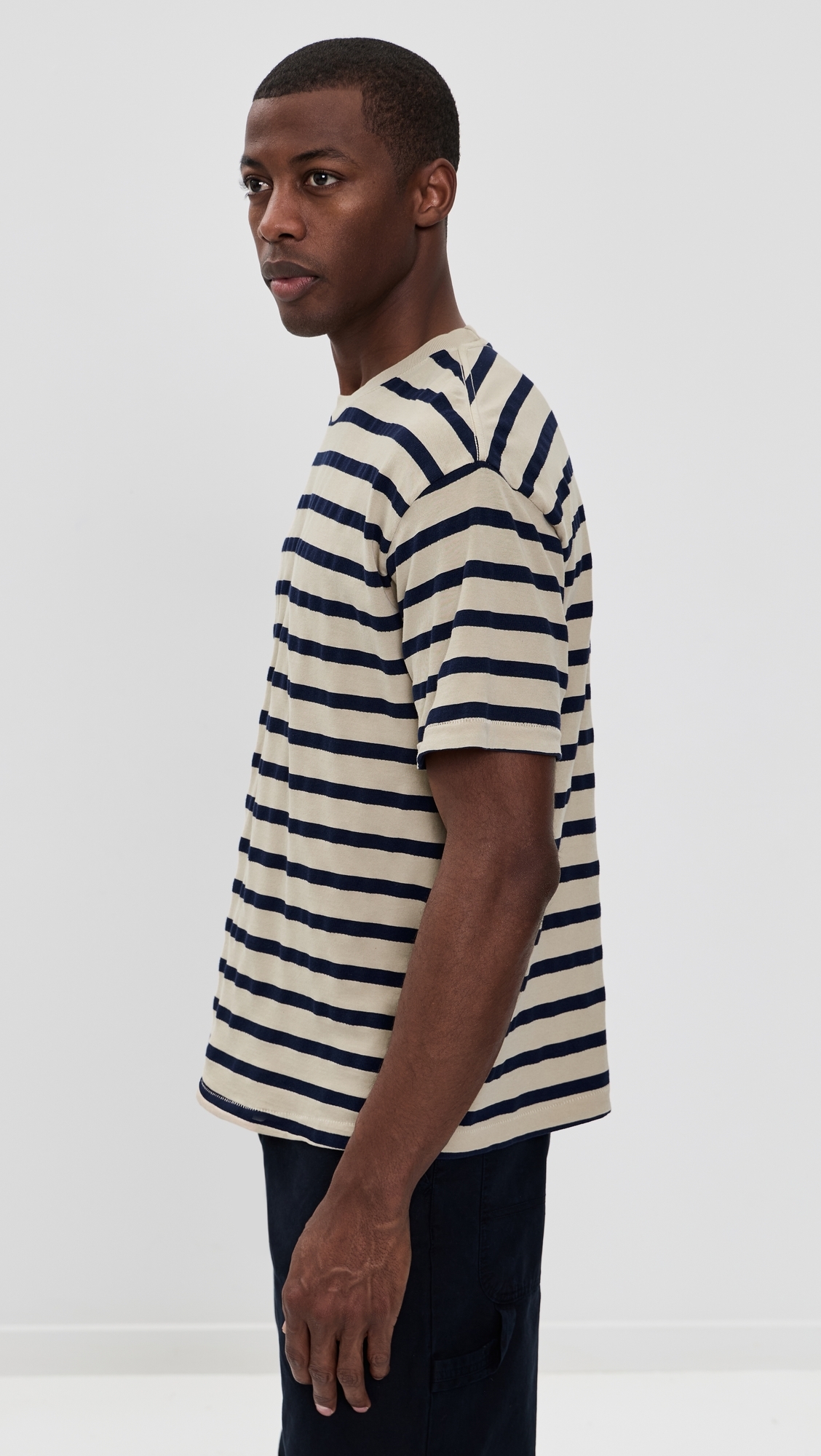 Enzo Stripe Tee Bisque