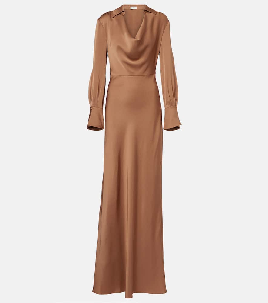 Adelle draped satin gown