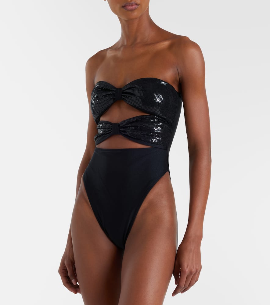 Cutout sequined swimsuit