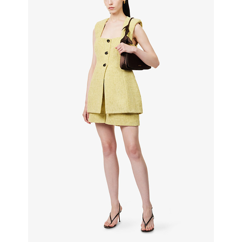 Womens High-Waist Tailored Bouclé Shorts