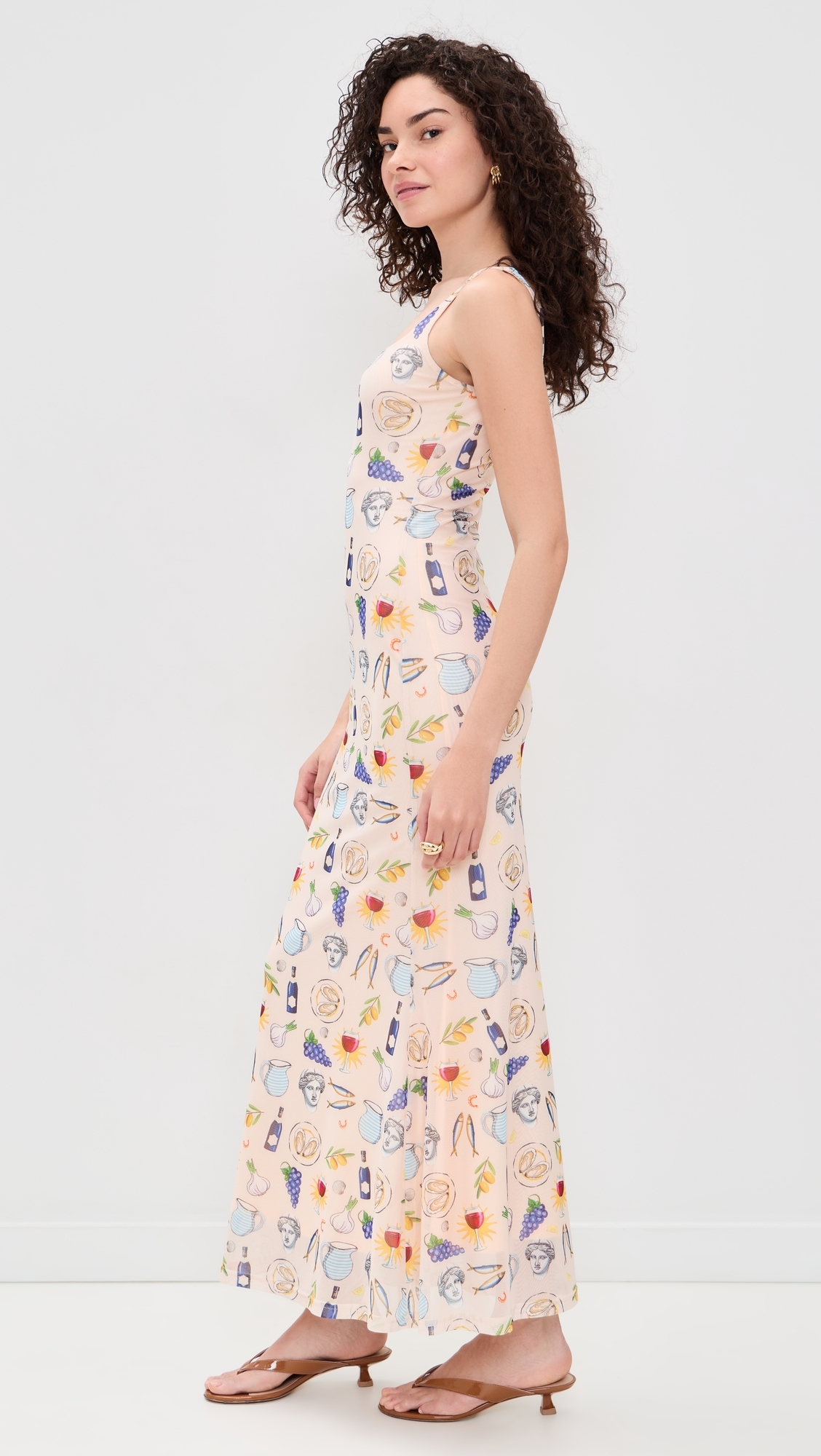 Eurosummer Print Mesh Maxi Dress Multi