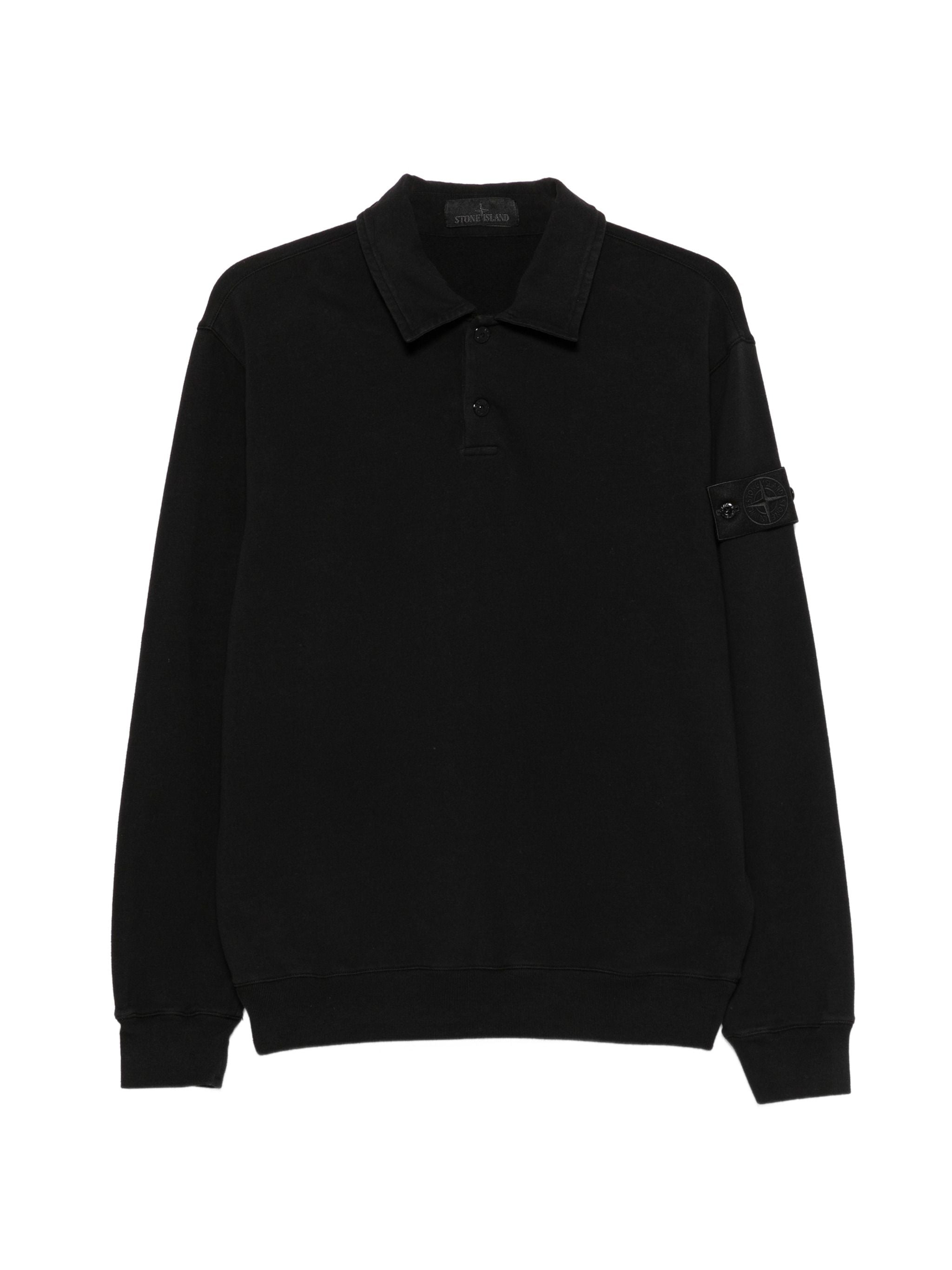 Men's Button-Up Logo-Patch Polo Shirt