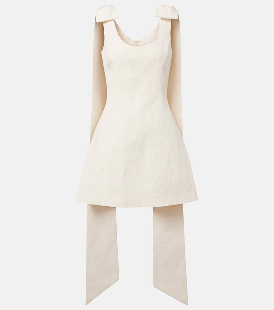 Gita bow-detail brocade minidress